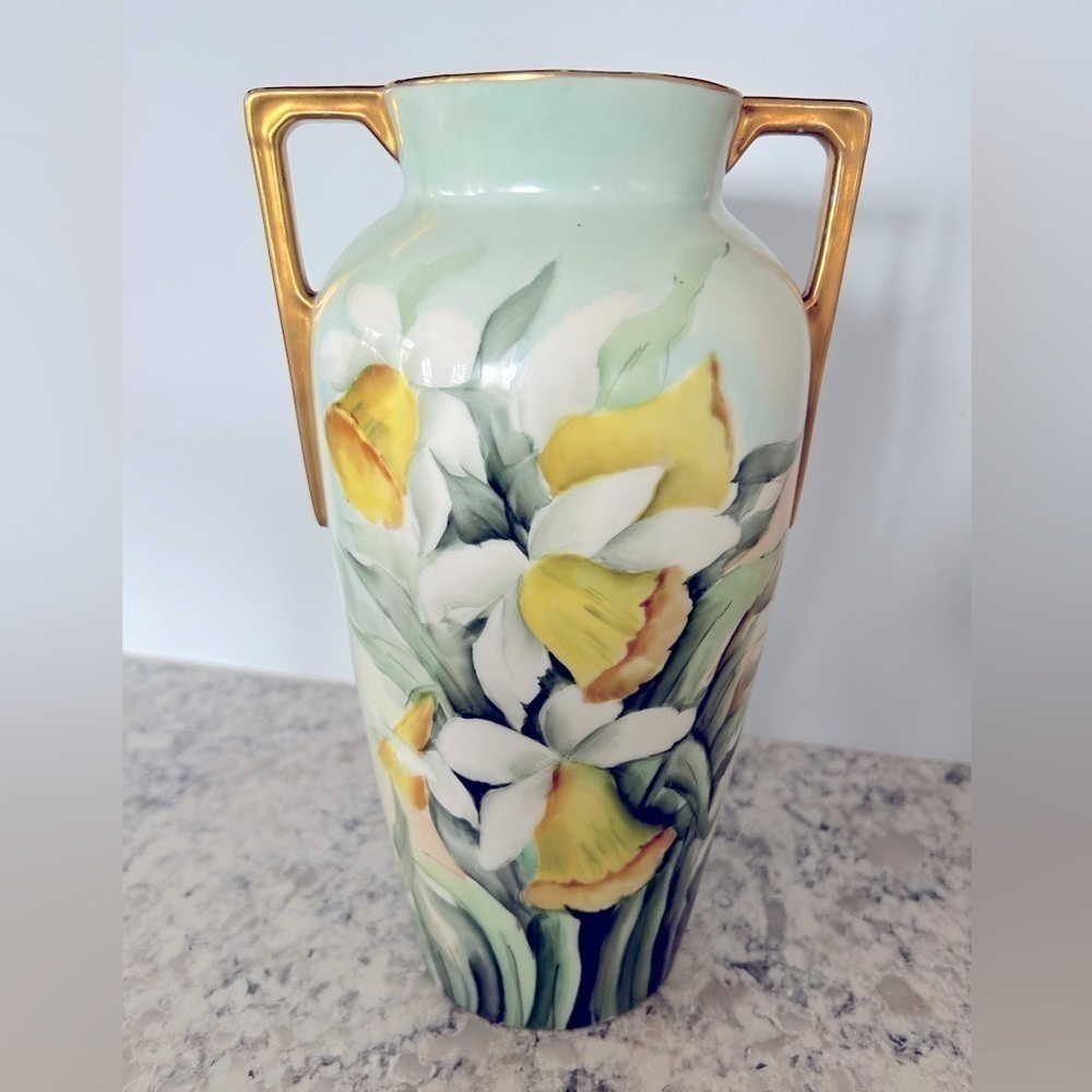 Heinrich & Co. Selb Bavaria Double Handled Hand Painted Vase